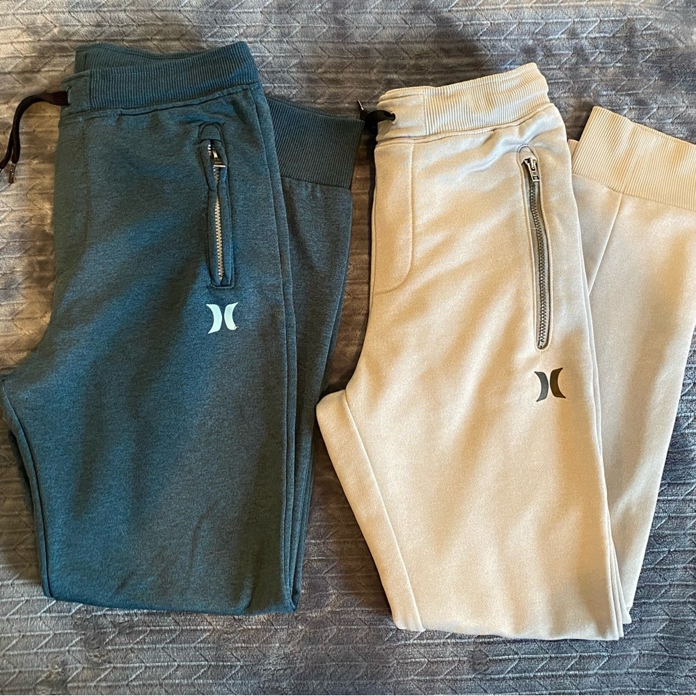 2 pair Hurley (Nike Dri-fit) joggers youth sz medium